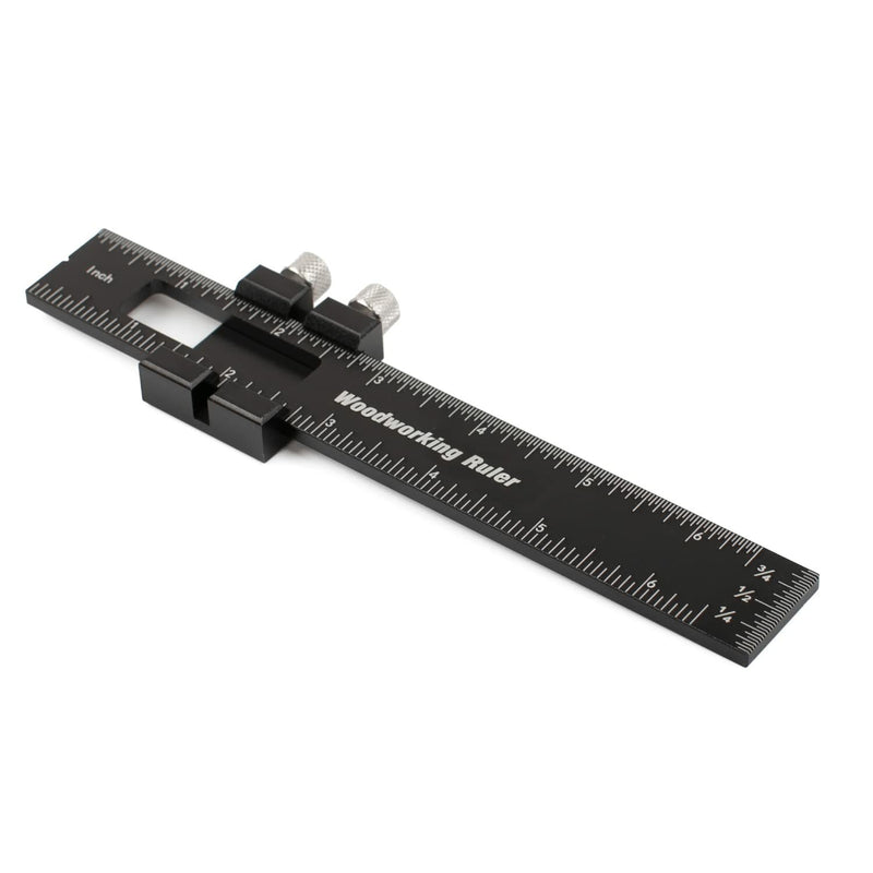 Aluminum Alloy Precision Pocket Ruler Woodworking Positioning Scribing Gauge Carpenter Markinig Ruler