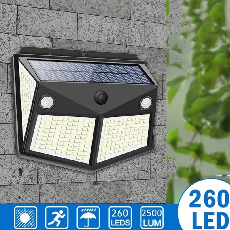 ARILUX 260LED Outdoor  Solar Light IP65 Waterproof Motion Sensor Solar Light Garden Courtyard Passage Security Lighting Black