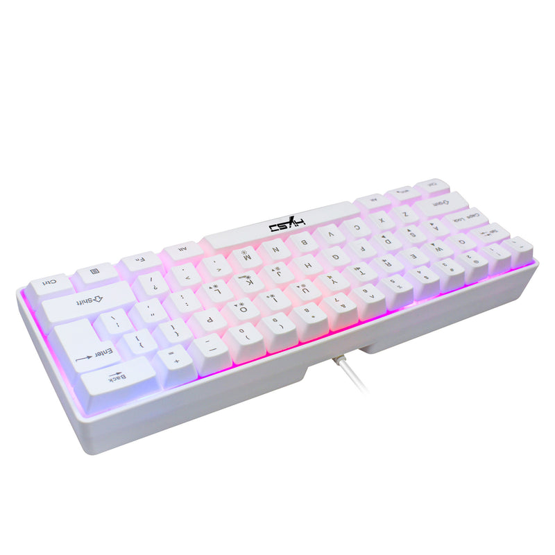 HXSJ V700 61 Keys Gaming Keyboard USB Wired LED Backlit Multiple Shortcut Keys Mini Mechanical Feel Keyboard for Home Office