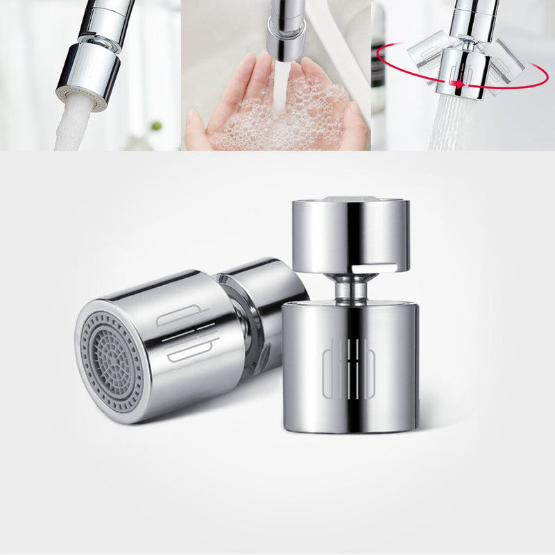 Diiib Kitchen Faucet Aerator Water Tap Nozzle Bubbler Water Saving Filter 360-Degree Double Function 2-Flow Splash-proof Tap Connector With 5 Adapter