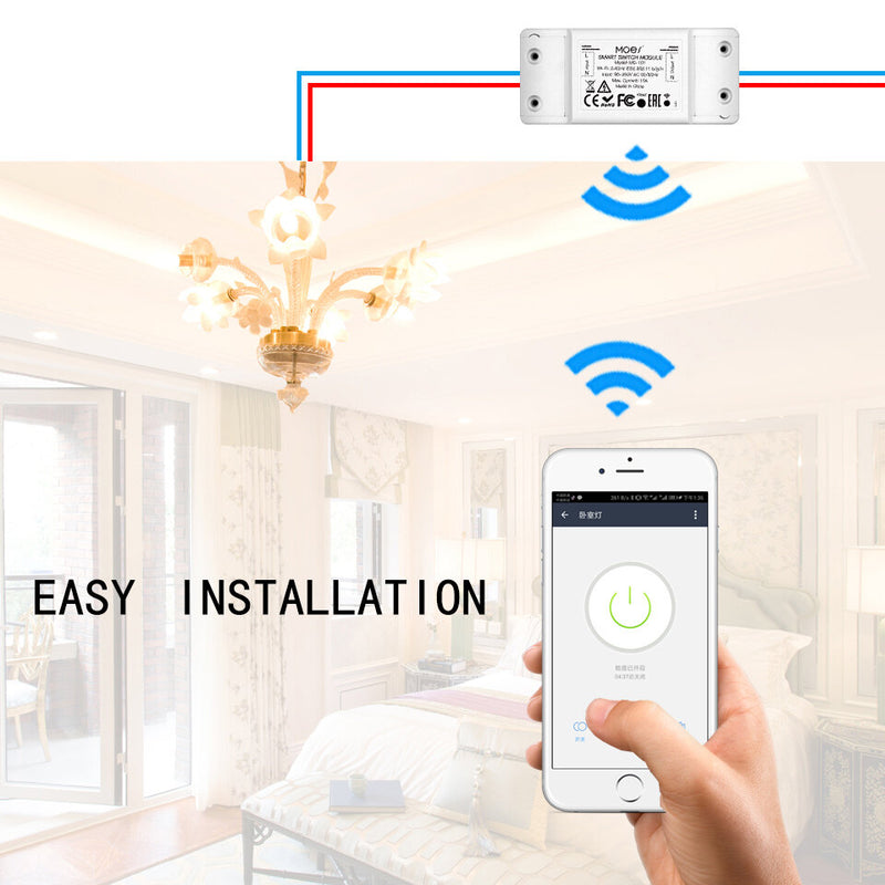 Mouehouse Wi-Fi Smart Light Switch Timer Smart Life APP Wireless Remote Control Works with Alexa Google Home