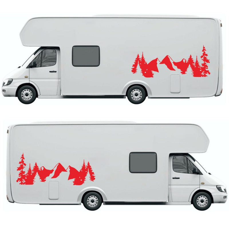 2pcs Snow Mountain Sidy Body Decal Vinyl Sticker For Off Road Camper Van Motorhome Boat Yacht Car Universal