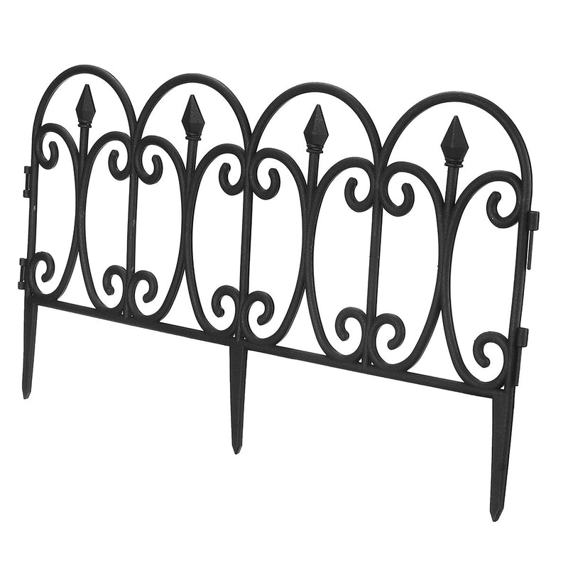 5X Garden Plastic Fence Outdoor Yard Edging Protective Fencing Patio Decor Black