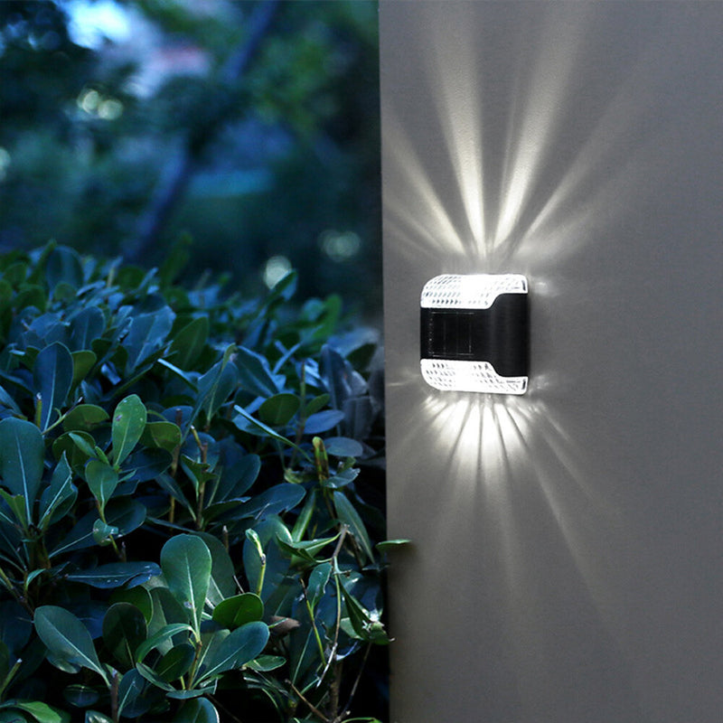 3pcs LED Solar Wall Light Outdoor Up and Down Garden White  Light Lamp for Home Porch Fence Stairs Wall Backyard