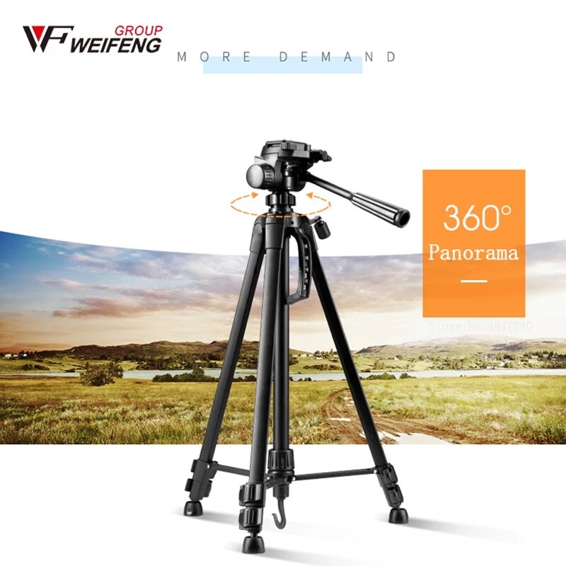 WEIFENG 3520 55CM-139CM Portable Tripod for SLR Camera Camcorder Mobile Phone Photography Selfie Live Broadcast