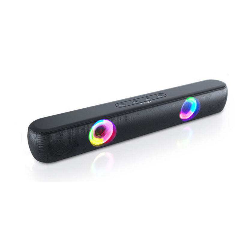 T-WOLF B320 Speaker TWS bluetooth V5.0 Surround Sound Bass FM Mode USB Driver TF Card AUX Input Soundbar RGB Light Desktop Loudspeaker for PC Laptop Music