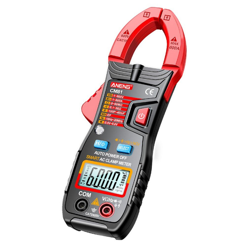 ANENG CM81 6000 Counts Auto Range NCV Digital Clamp Meter DC/AC Voltage Current Resistance Frequency Capacitance Tester