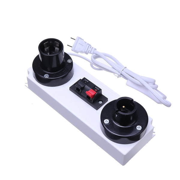 1.35M Two Groups 2 Pin LED Test Clip Light Base with Switch for E27 B22 Bulb Strip Light US Plug AC220V