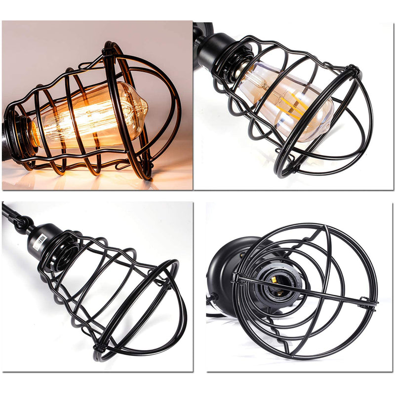 AC110V E27 American Style Retro Wall Lamp Industrial Wrought Iron Lampshade with Switch US Plug