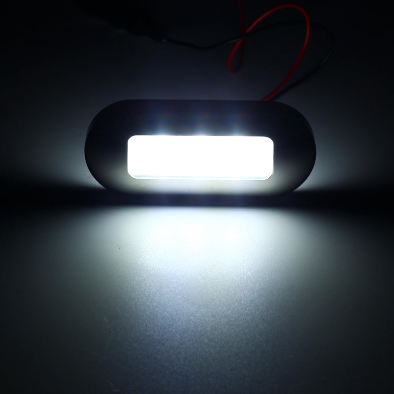 3 LED Blue and White LED Oblong Courtesy Light for Yacht, Marine, and Boat Stair and Deck - 3led Yacht Marine Garde