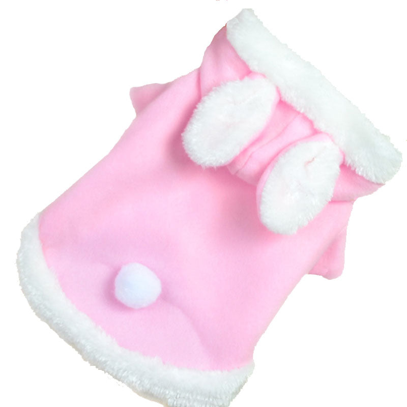 Christmas Pet Clothes Fashion Cute Rabbit Plush Dog Apparel Pet Hoodie Costume Winter Clothing