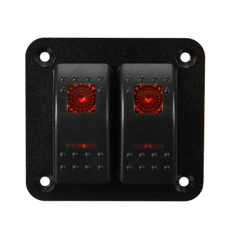 12V 24V 2 Gang IP65 Waterproof LED Car Marine Truck Boat RV Rocker Switch Panel