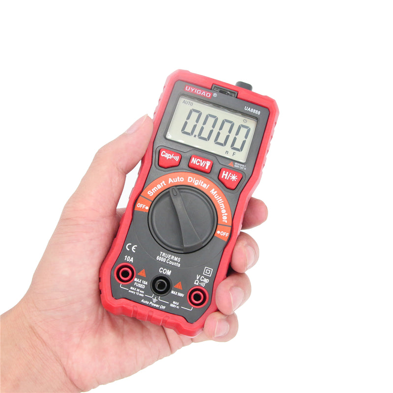 UNICAO UA888 Digital Auto Meters Multimeter Handheld Tester AC/DC/Resistanc/NCV