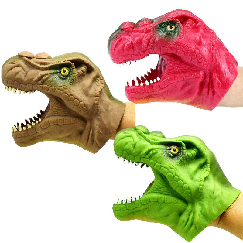 8CM TPR Plastic Dinosaur Hand Puppet Toy Novelties Toys Wearable Animal Toys