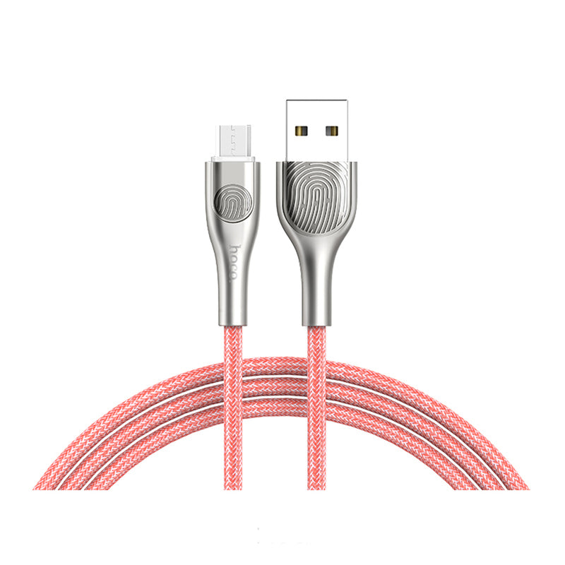 HOCO U59 Nylon Micro USB Charging Data Sync Cable Touch LED Light for Tablet Smartphone 1.2M