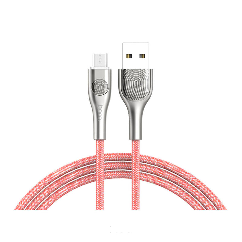 HOCO U59 Nylon Micro USB Charging Data Sync Cable Touch LED Light for Tablet Smartphone 1.2M