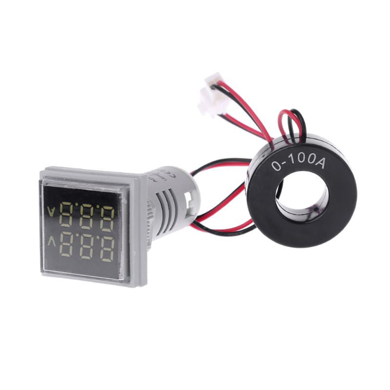 Geekcreit AC 60-500V 0-100A D18 Square LED Digital Dual Display Voltmeter Ammeter Voltage Gauge Current Meter