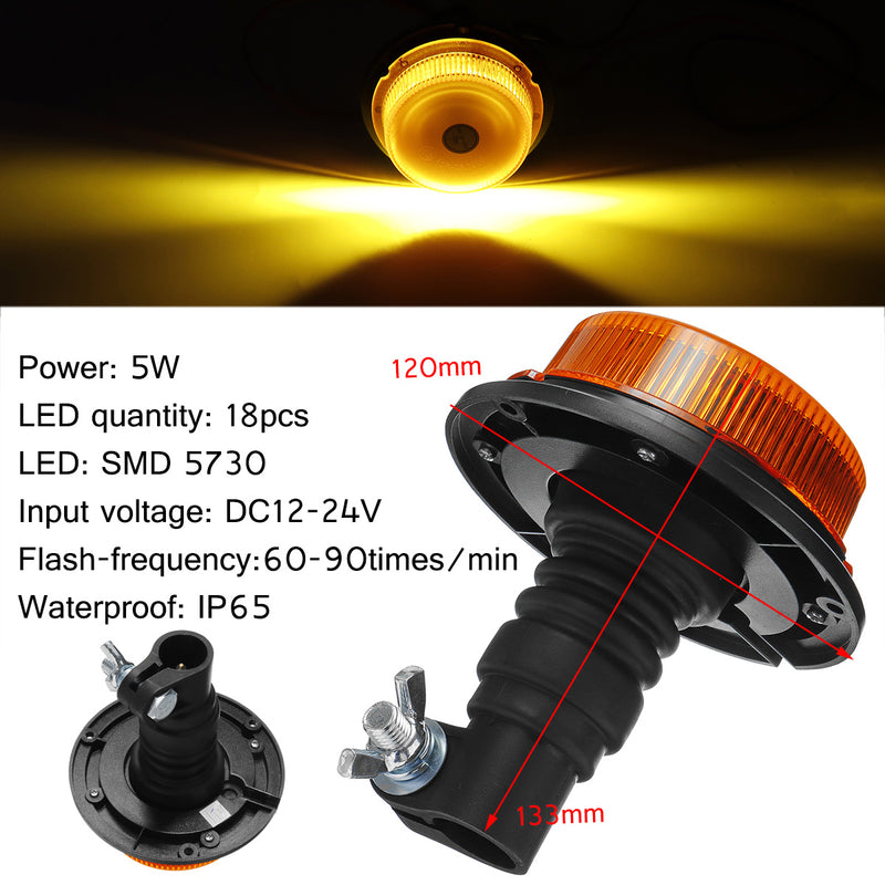 18 LED Emergency Warning Signal Light Warning Flash Strobe Light Beacon Forklift Truck Tractor Boat