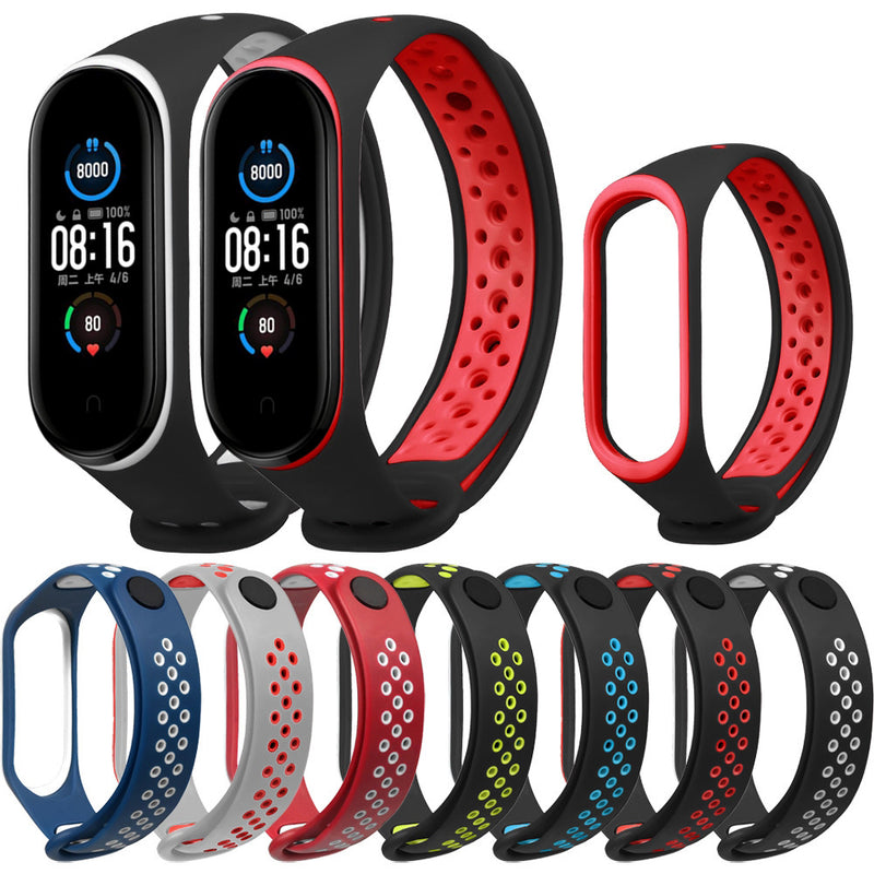 Bakeey Double Color Silicone Watch Strap for Xiaomi mi band 5 Smart Watch Non-original