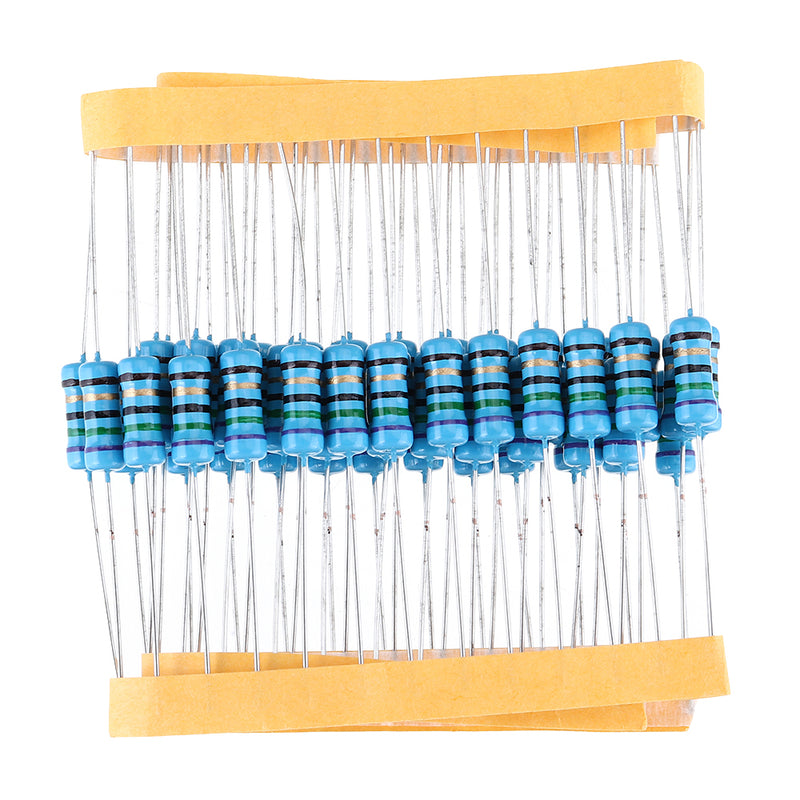 50-pack of 1W Metal Film Resistors at 75 ohms - 50pcs Resistor 1% ohm