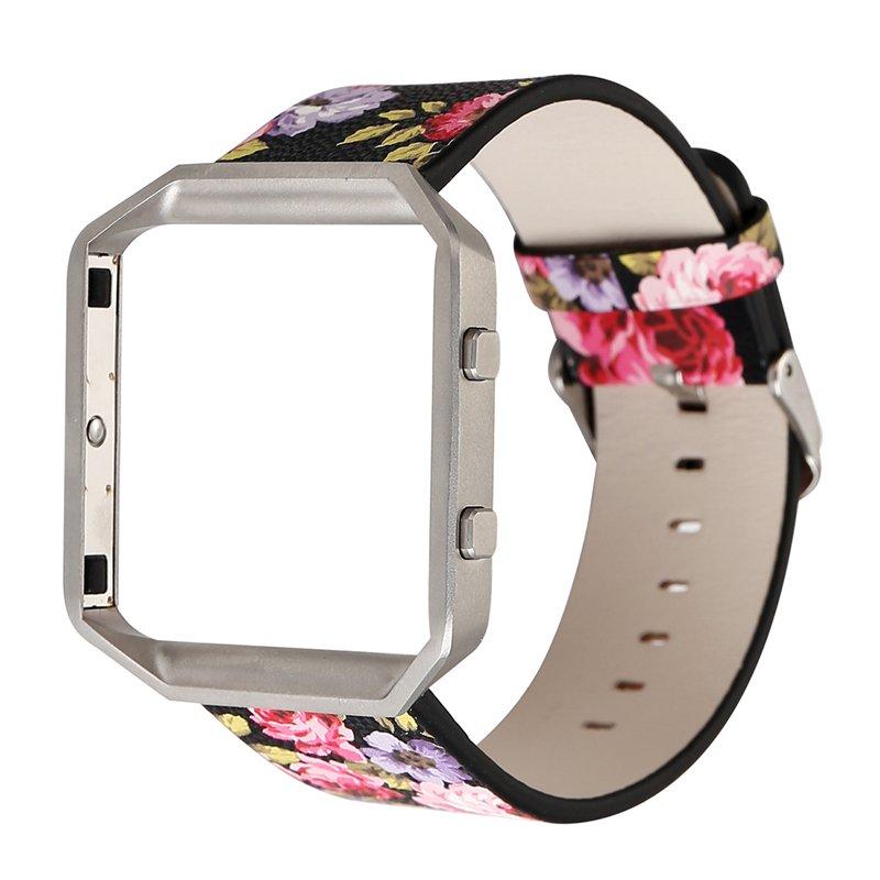 Kidston Floral PU Leather Strap Sport Band Loop With Frame For Fitbit Blaze Tracker