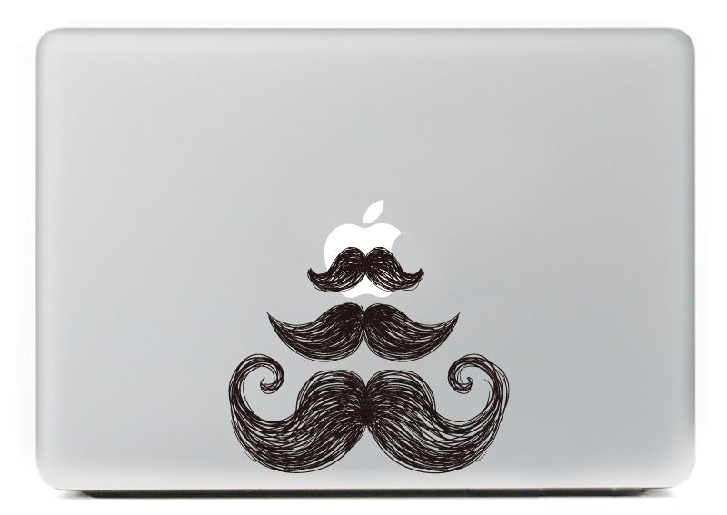 PAG Moustache Decorative Laptop Decal Removable Bubble Free Self-adhesive Partial Color Skin Sticker