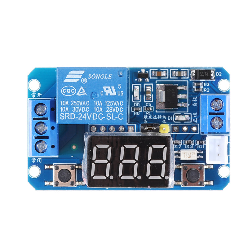 24V Trigger Time Delay Relay Module with LED Digital Display 0-999s 0-999min 0-999H Work-delay/Delay-work