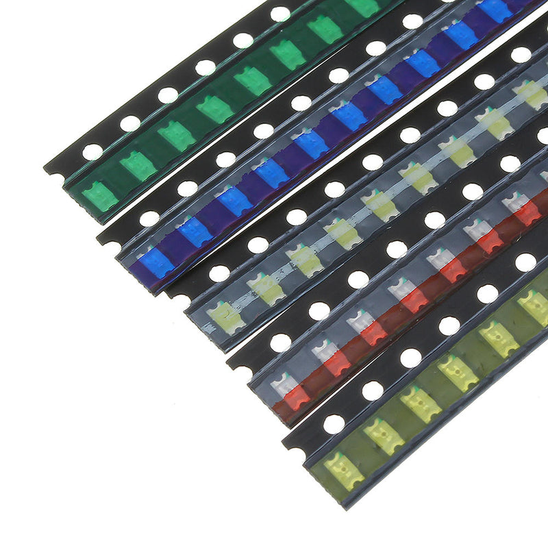 500Pcs 5 Colors 100 Each 1206 LED Diode Assortment SMD LED Diode Kit Green/RED/White/Blue/Yellow