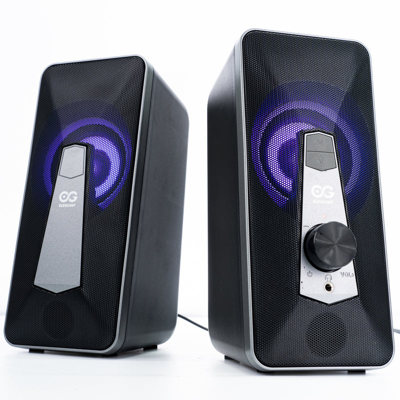 ELEGIANT SR300 PLUS Computer Speaker Dual Mode USB Wired bluetooth5.0 10W Super Stereo Sound RGB Light Aux Dual Speakers