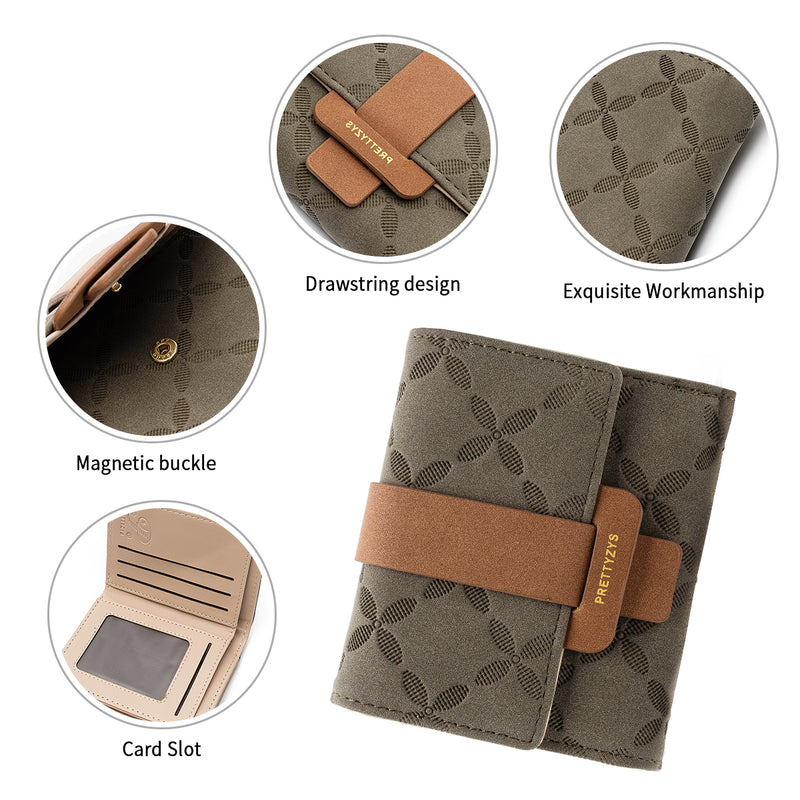 Women Fashion Purse Mini Faux Leather Wallet Card Holder Coin Bag Zip Coin Pouch ID Wallet