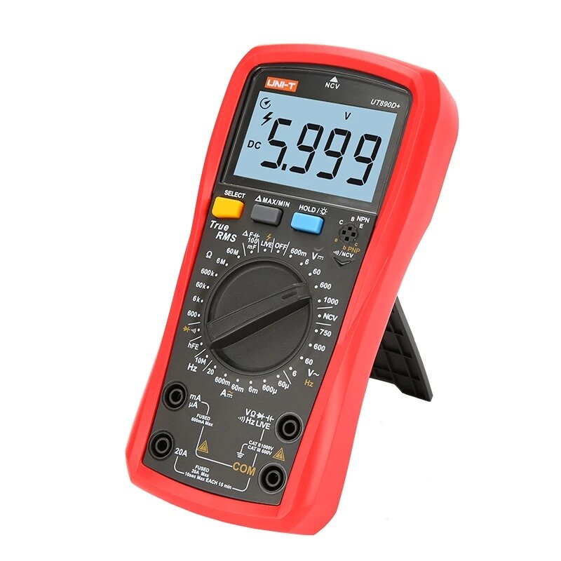 UNI-T UT890D+ True RMS Digital Multimeter Manual Range AC DC Current Voltage Frequency Capacitance Tester with Backlight