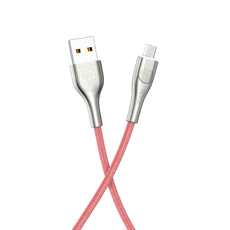 HOCO U59 Nylon Micro USB Charging Data Sync Cable Touch LED Light for Tablet Smartphone 1.2M