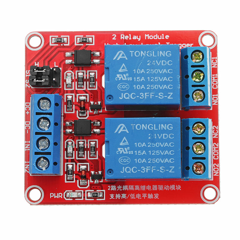 24V 2 Channel Level Trigger Optocoupler Relay Module Power Supply Module