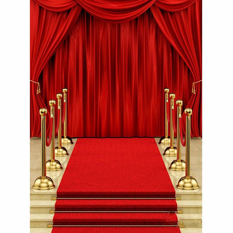 5x7FT Podium Red Carpet Curtain Wedding Photo Video Studio Props Photography Vinyl Backdrop Background