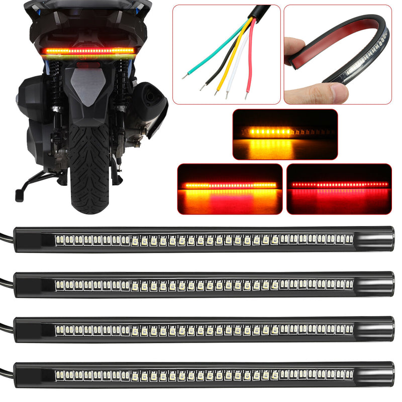 Motorcycle Car 48 LED SMD Tail Light Brake Turn Signal Light Bar 16SMD Turn Light + 32SMD Brake Light