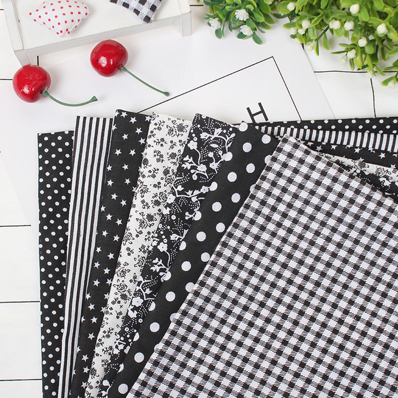 7 Pcs/Set DIY Assorted Pre-Cut Square Bundle Charm Cotton Floral Quilt Fabric Patchwork for Beginner Practicing Sewing Stuff