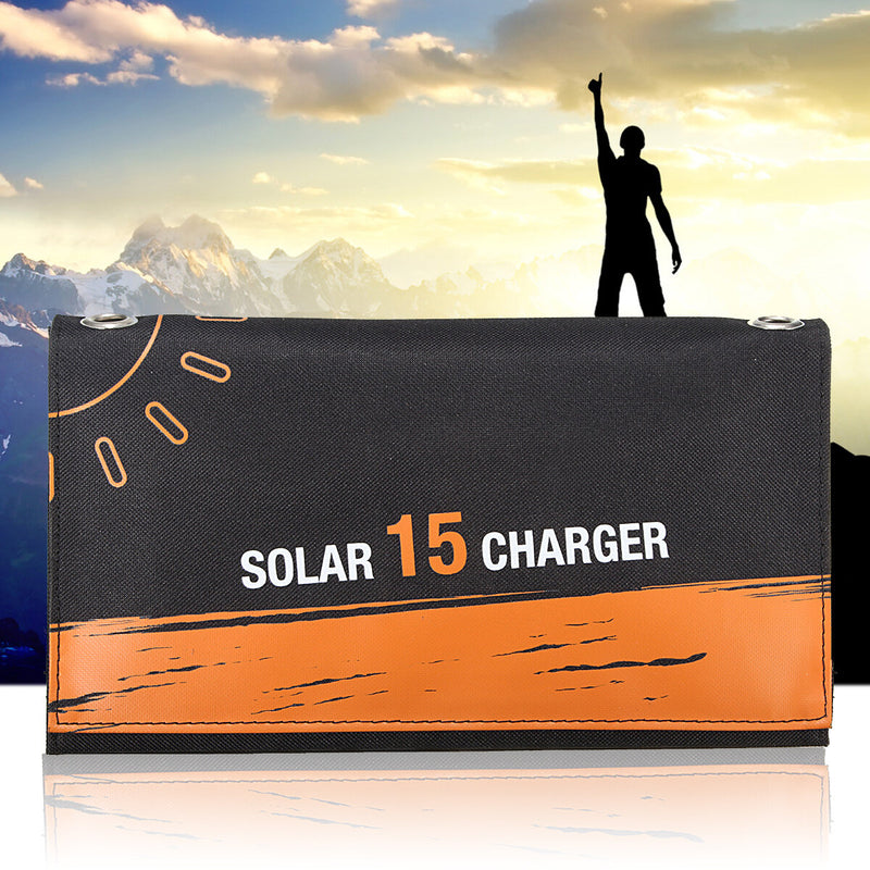 MOHOO 15w 2.5A 2 Port Solar Charger SLS-15 Comes with 2 Carabiner + Multifunctional Charging Cable