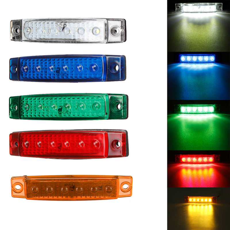 1 PCS 6LED 12V Front Side Marker Amber Signal Lights Position Lamp For Car Truck Trailer