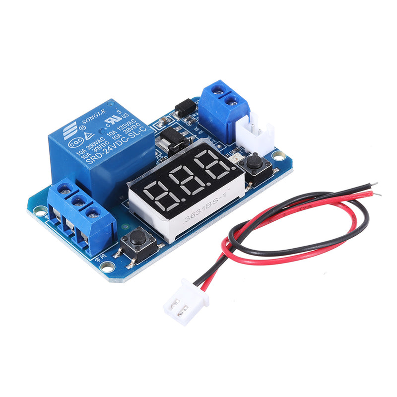 24V Trigger Time Delay Relay Module with LED Digital Display 0-999s 0-999min 0-999H Work-delay/Delay-work