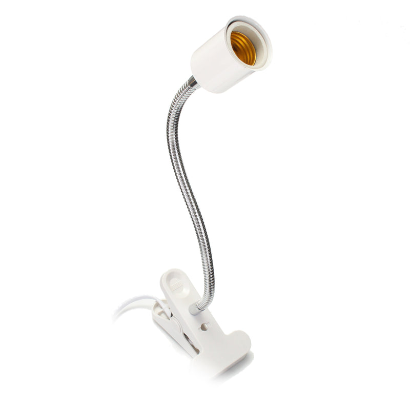 30CM E27 Flexible Pet Heat LED Light Bulb Adapter Lamp Holder Socket with Clip On Off Switch