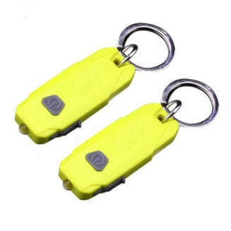 MECO 2 Pack Mini Led Lights, Portable USB Rechargeable Ultra Bright Keychain Flashlight with 2 Level Brightness Key Ring Torch