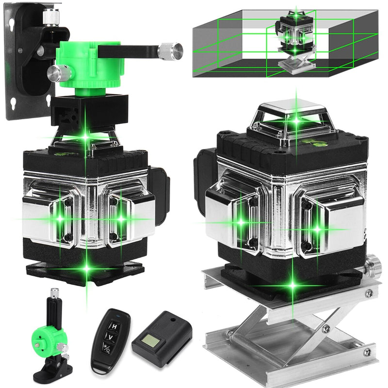 16 Line 360 Horizontal Vertical Cross 4D Green Light Laser Level Self-Leveling Measure Super Powerful Laser Beam