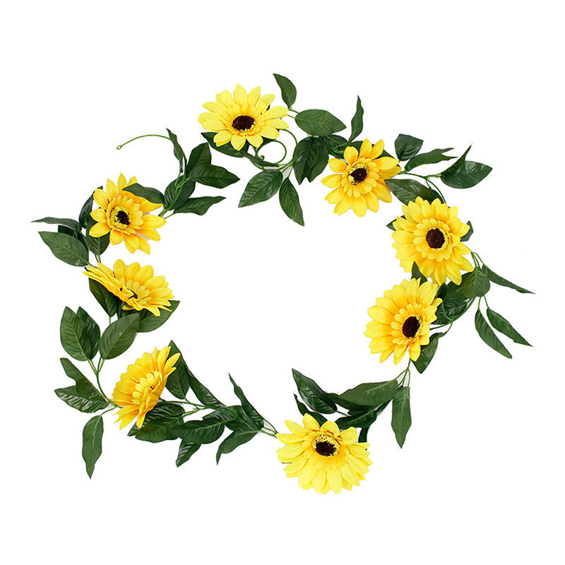 2PCS Artifical Sunflower Garland Flower Vine Wedding Floral Arch Decor Silk For Wedding Party Decoration