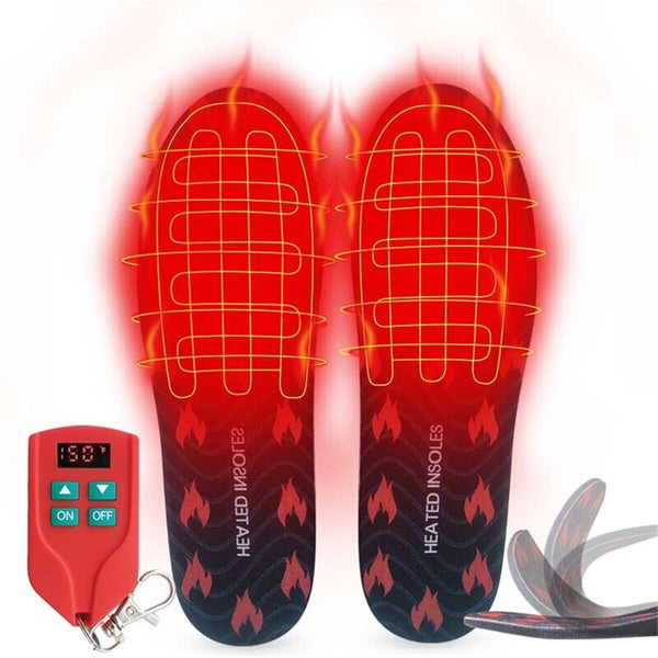 Winna Heated Boot Insoles Adjustable Temperature USB Rechargeable Winter Insole Foot Warmers with Wireless Remote for Outdoor