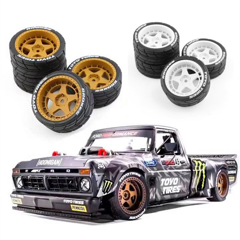 4PCS Drift Rally RC Tires Wheels 12mm Hex for Wltoys HPI KYOSHO TAMIYA TT02 XV0 1/10 Car Vehicles Model Parts