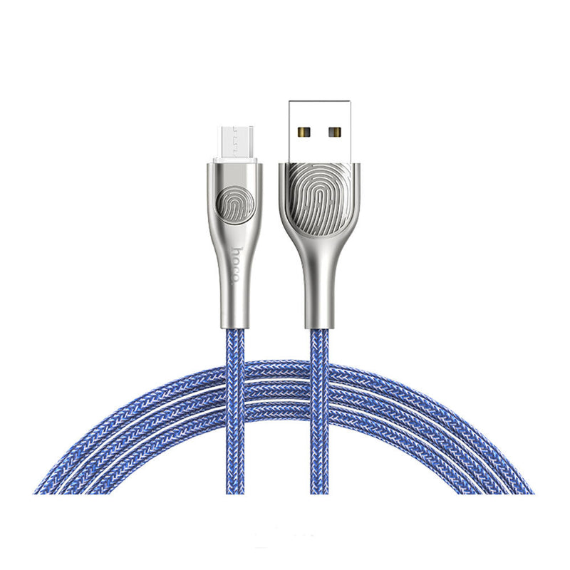 HOCO U59 Nylon Micro USB Charging Data Sync Cable Touch LED Light for Tablet Smartphone 1.2M