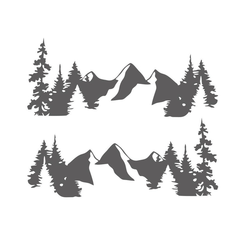 2pcs Snow Mountain Sidy Body Decal Vinyl Sticker For Off Road Camper Van Motorhome Boat Yacht Car Universal