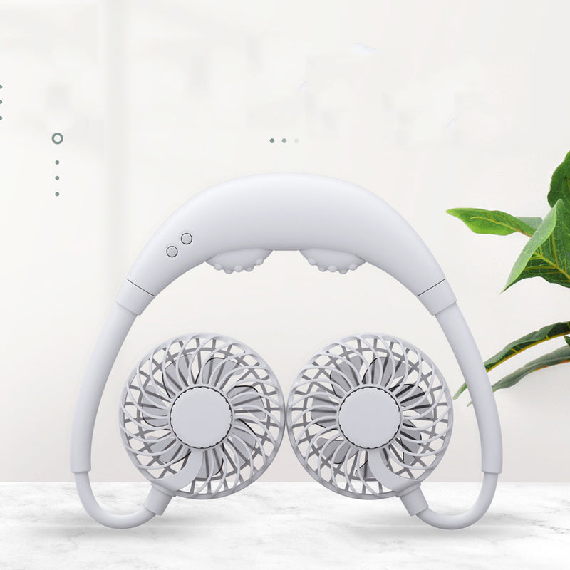 Bakeey Massage Board Neck Fan LED USB Charging with Aroma Diffuser Fan 7-blade Fan 3 Wind Speed Adjustable