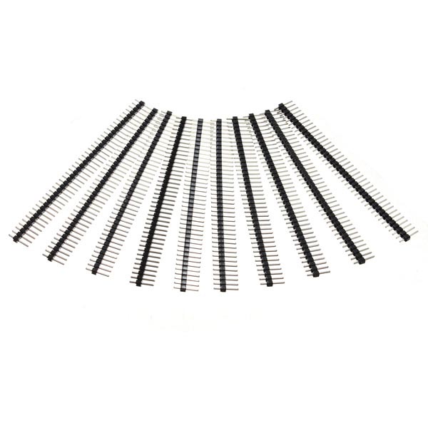 10 Pcs 40 Pin 2.54mm Single Row Male Pin Header Strip