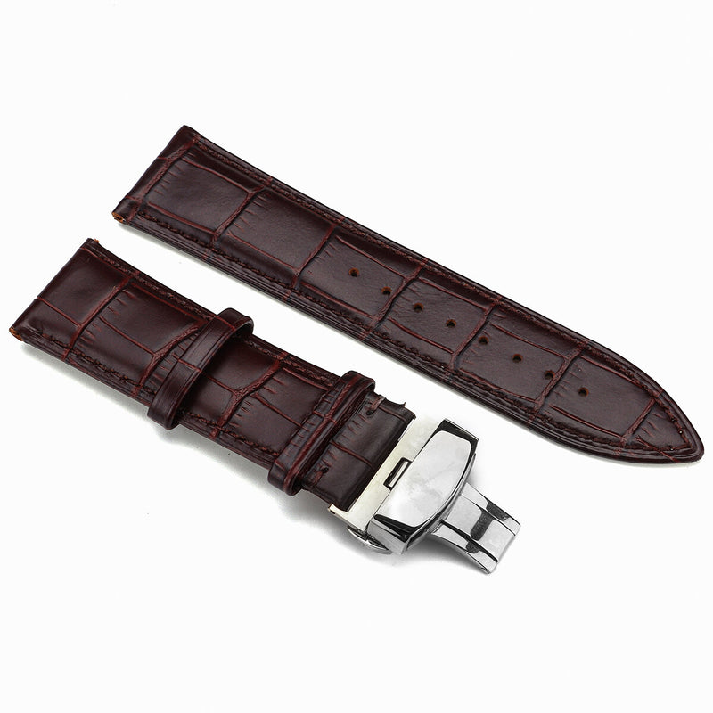 Bakeey 22-24mm Width Butterfly Buckle Genuine Leather Watch Band Strap Replacement